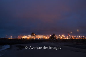 sunset at the ferry port of Calais, France