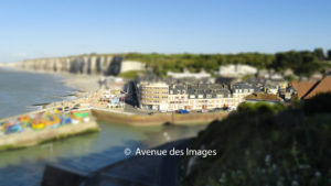 Tilt shift simulation of French coastal town