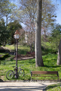 Lamp and bicycle in the park