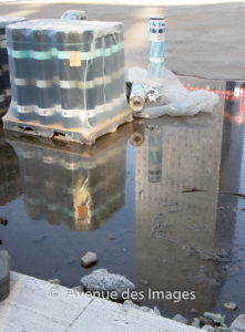 Reflectionsof towers near Paris