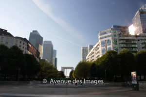 The parvis of La Defense looking westwards