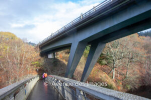 Clunie foot bridge and road bridge