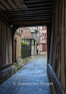 Narrow cobbled passage in Rouen