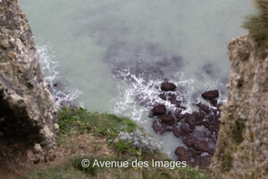 Rocks below the cliffs in Etretat, Normandy, France